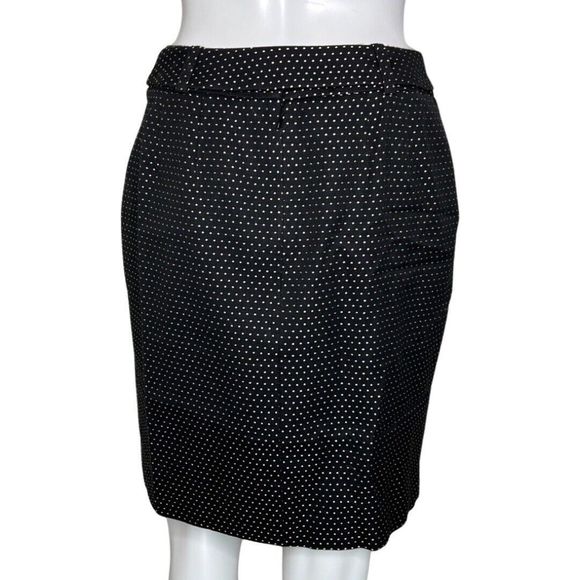 Talbots Skirt Womens 4 Petite Black Cream Polka Dots Pleats Preppy Retro Vintage - Picture 4 of 7